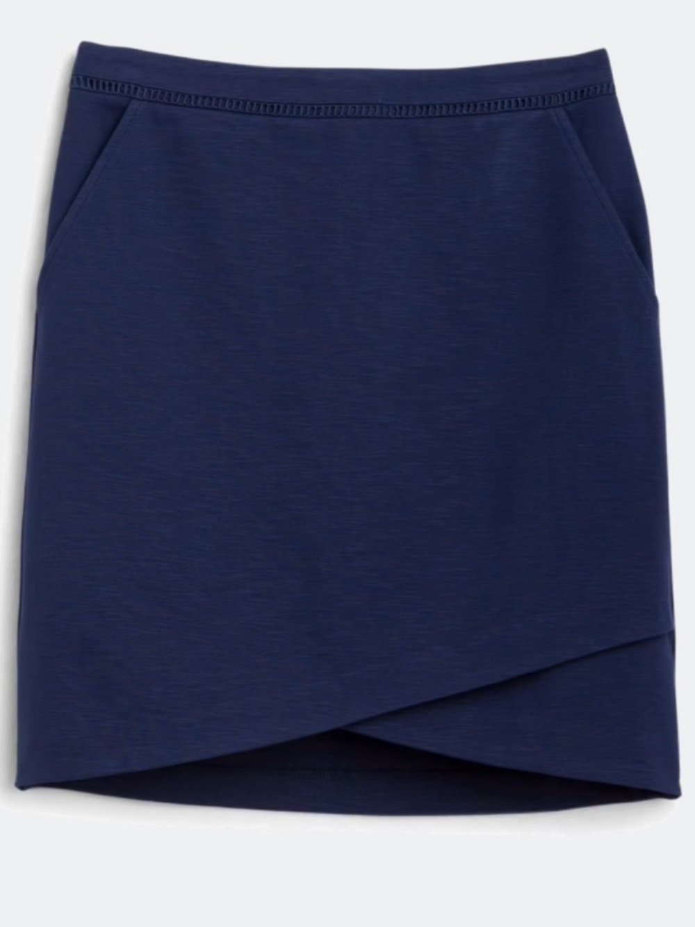 Skies Are Blue Navy Asymmetrical Wrap Mini Skirt